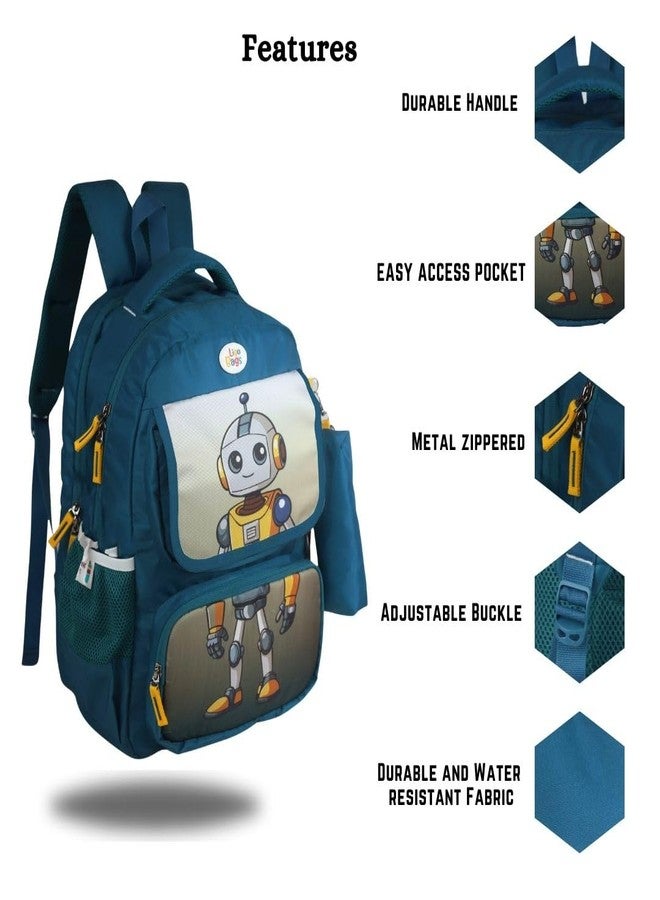 ليجو حقائب مدرسية من ليغو مقاس 16 بوصة بطبعة روبوت مستكشف الفضاء، مناسبة للأولاد والبنات | مناسبة للأطفال من الصف الأول إلى الثالث (أزرق داكن) - Image 5